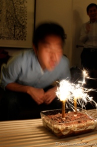 Flaming Birthday Tiramisu